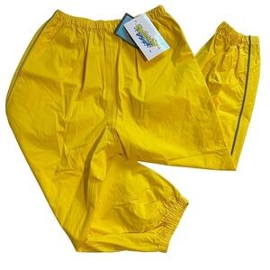 NWT J&K Splashy Waterproof Rain Pants Yellow Kids 11/12 Large